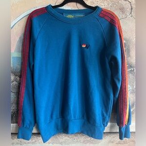 Aviator Nation Sweatshirt Blue Rainbow Longsleeve shirt size small